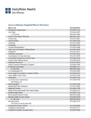 Lutheran Hospital Phone Directory