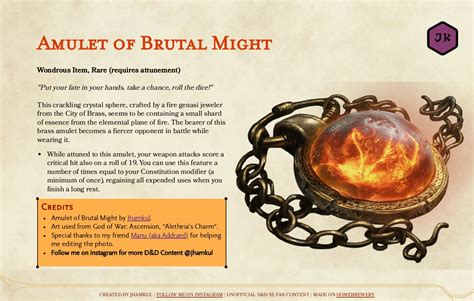 Magic Item Amulet Of Brutal Might Items Inspired By Unpopular 5E Feats Savage Attacker By