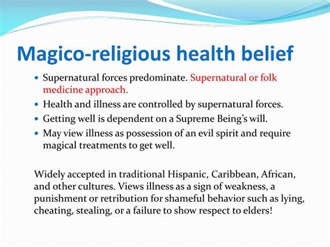 Magico Religious Health Belief System