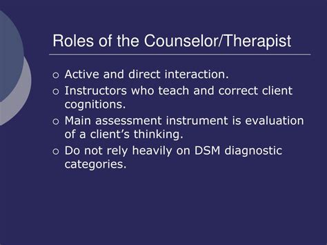 Main Roles Of A Therapist