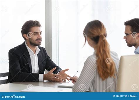 Male Talking Job Interview Hi Res Stock Photography And Images Alamy