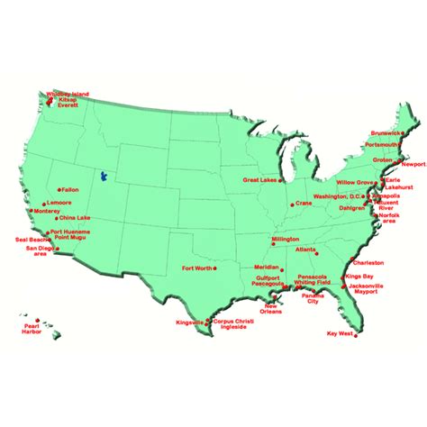 Map Of U S Navy Bases In The United States Last Updated In 2004 24