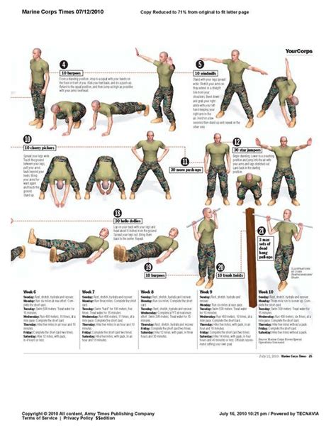 Marine Calisthenics According To Height