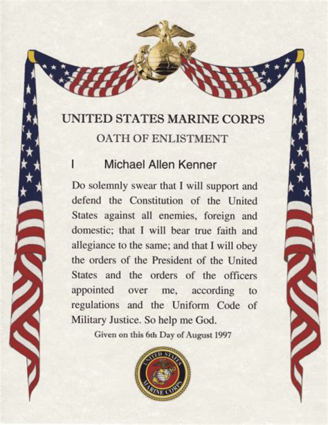 Marine Oath Of Enlistment