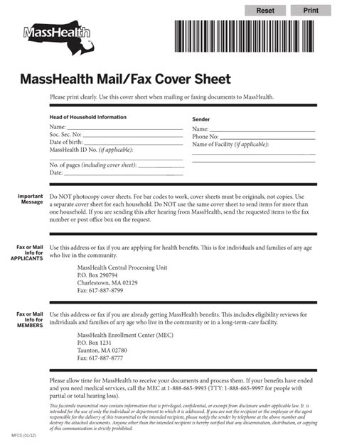 Masshealth Fax Number