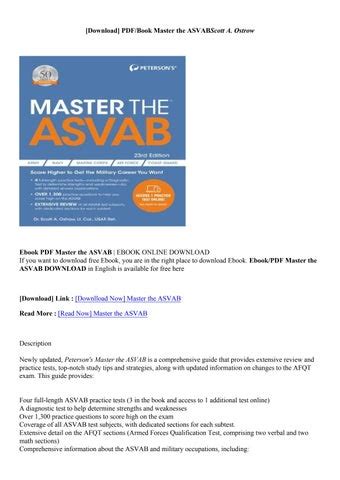 Master The Asvab 22Nd Edition By Scott Ostrow Ebook Barnes Noble