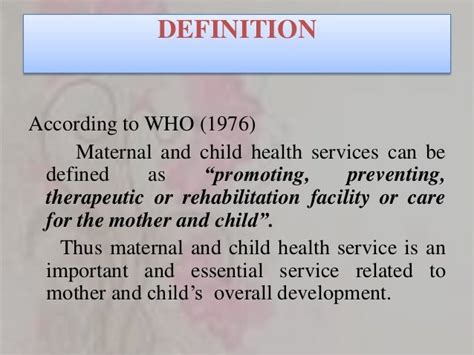 Maternal Child Health Definition