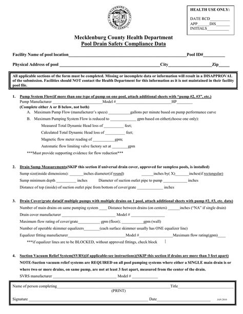 Mecklenburg Health Department Pool Regulations