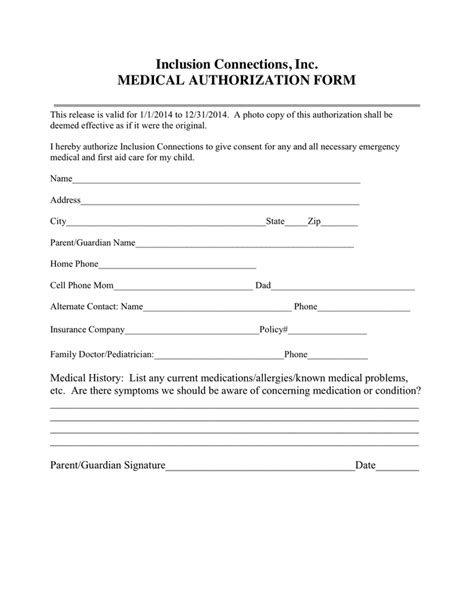 Med 1 Authorization Form