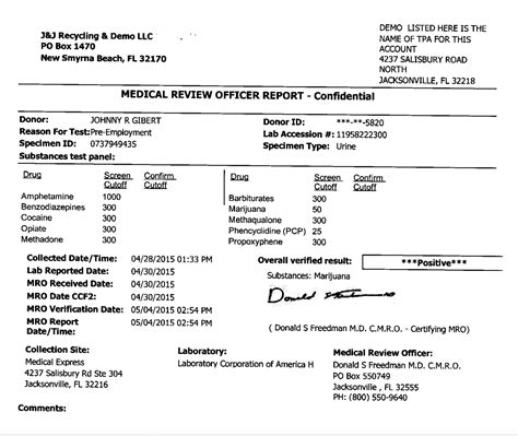 Med 1 Drug Test Results