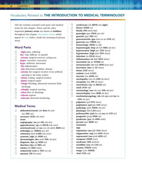 Medical Terminology For Health Professions 8E