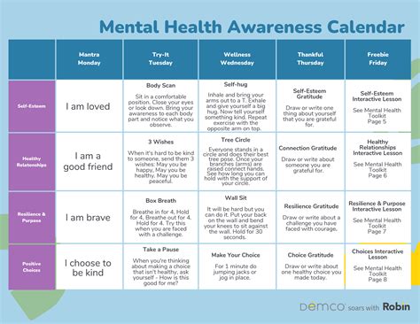 Mental Health Awareness Month Activities