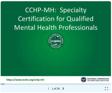 Mental Health Certification National Commission On Correctional Health Care