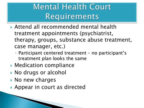 Mental Health Court Requirements