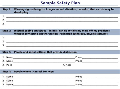 Mental Health Crisis Safety Plan Template Tutore Org Master Of