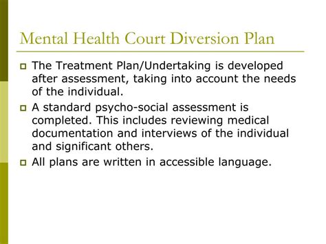 Mental Health Diversion Treatment Plan