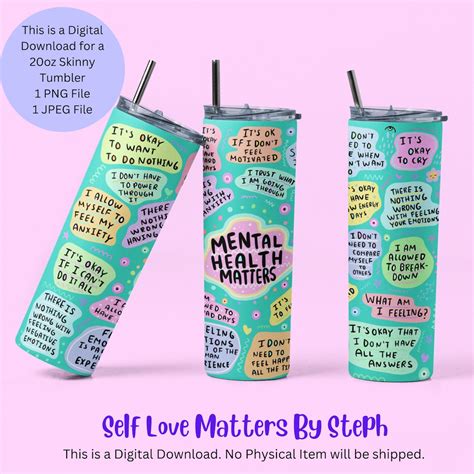 Mental Health Matters Tumbler Wrap Png Download Sublimation Download