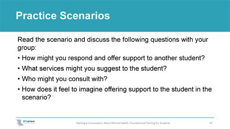 Mental Health Scenarios For Students