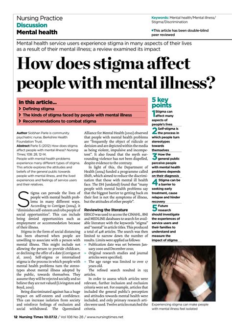 Mental Health Stigma Scholarly Articles