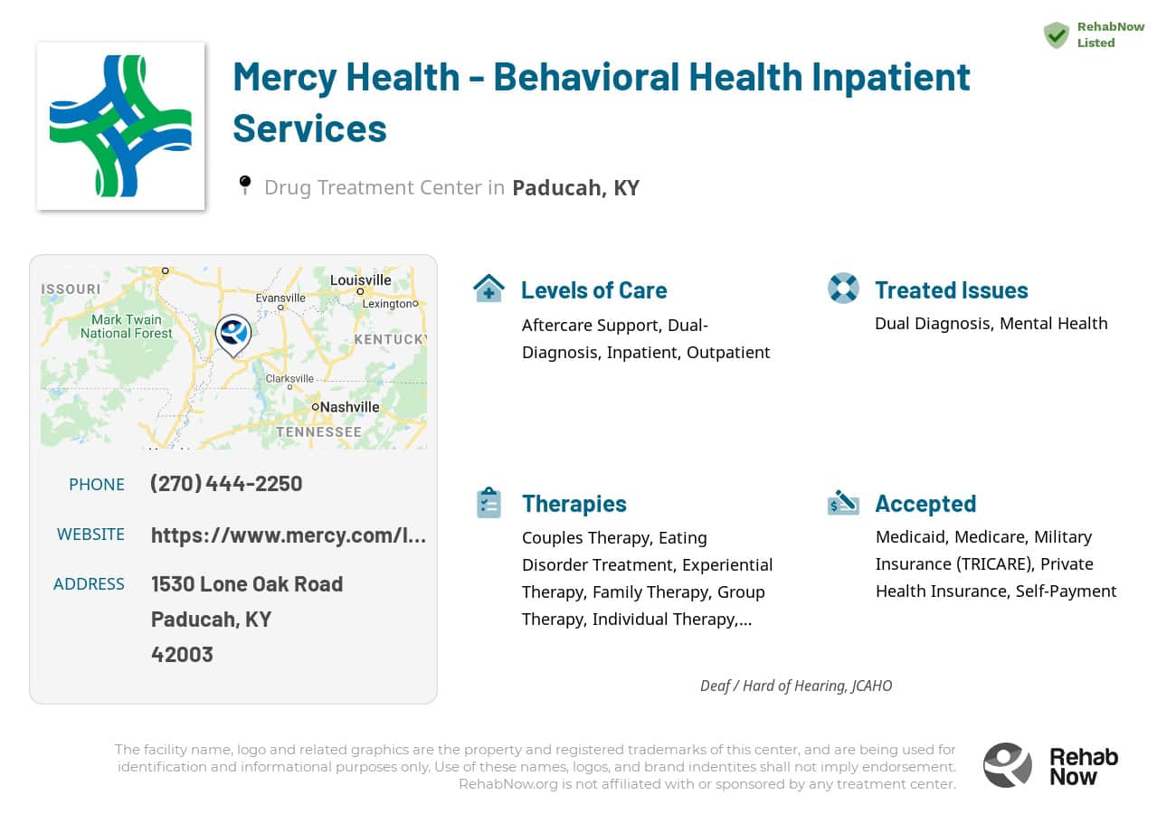 Mercy Health Behavioral Health Inpatient Services Paducah Ky