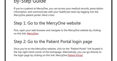 Mercyone Patient Portal