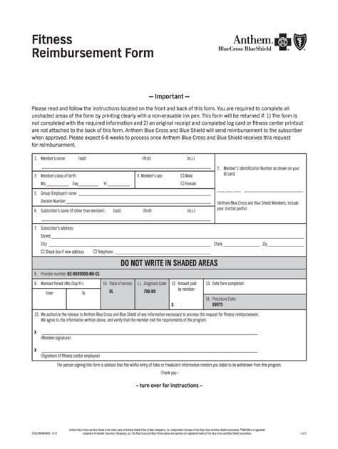 Meritain Health Gym Reimbursement Form