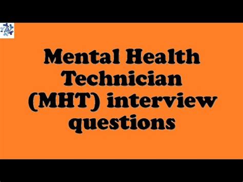 Mht Mental Health Technician