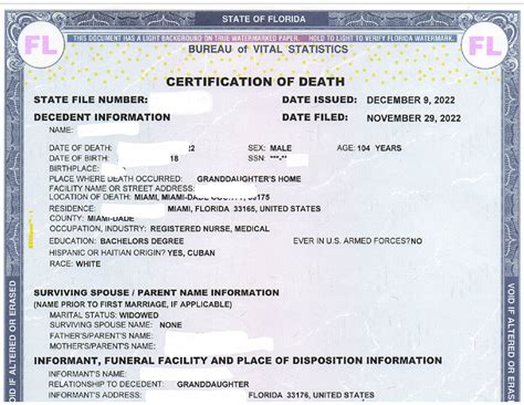 Miami Dade Death Certificate Search