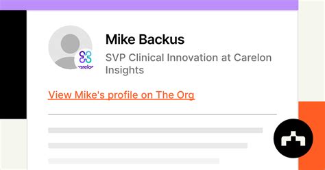 Mike Backus Svp Clinical Innovation At Carelon Insights The Org