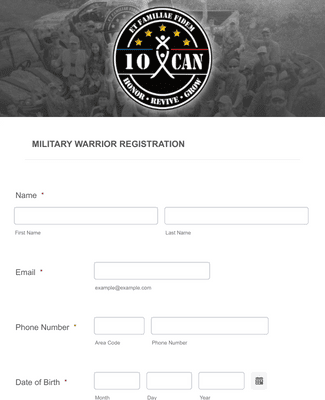 Miliitary Warrior Registration Form Template Jotform