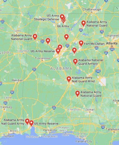 Alabama Military Bases Map