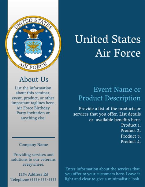 Military Information Air Force Templat Postermywall