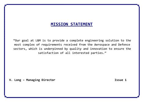 Military Mission Statement