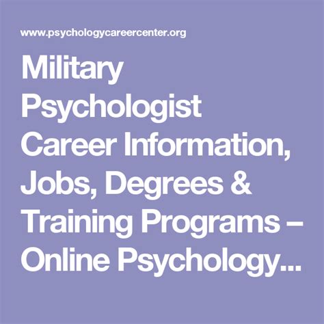 Military Psychologist Education Requirements