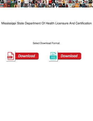 Mississippi State Department Health Licensure