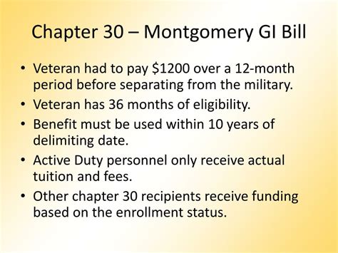 Montgomery Gi Bill Chapter 30