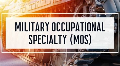 Mos Military Occupational Specialty