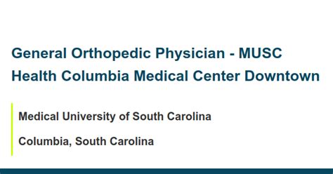 Musc Columbia Sc Careers