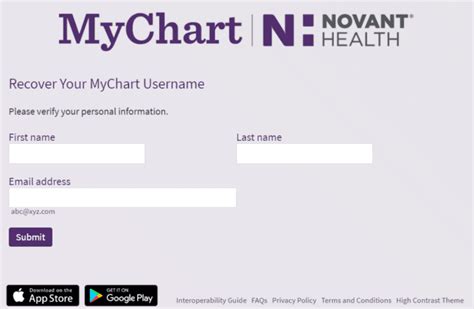 My Novant Health Log In