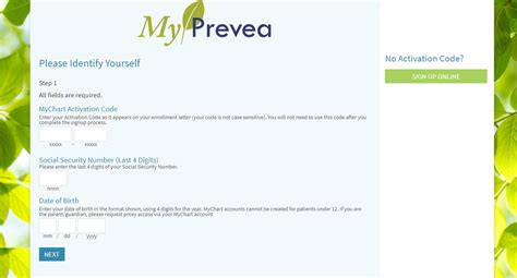 My Prevea Log In