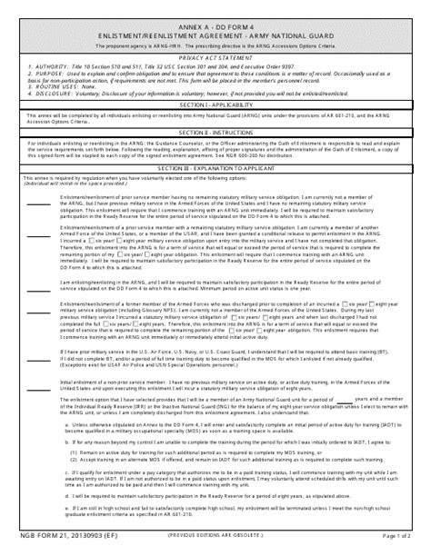 National Guard Enlistment Form