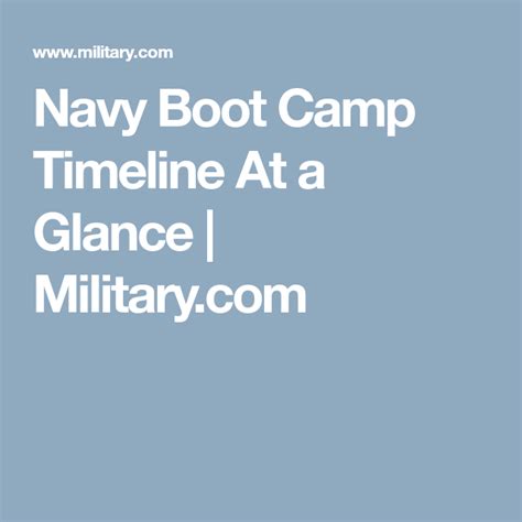 Navy Boot Camp Timeline At A Glance Military Com