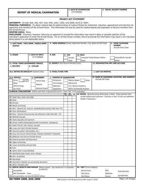 Navy Flight Physical Form