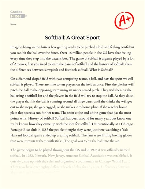 Ncaa Softball Essay