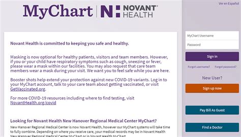 Novant Health Login Mychart