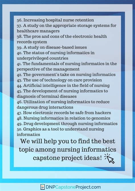 Nursing Informatics Project Ideas