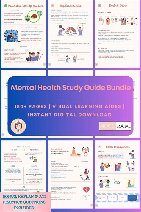 Nursing Mental Health Study Guide Bundle 180 Pages Ati Amp Kaplan Etsy