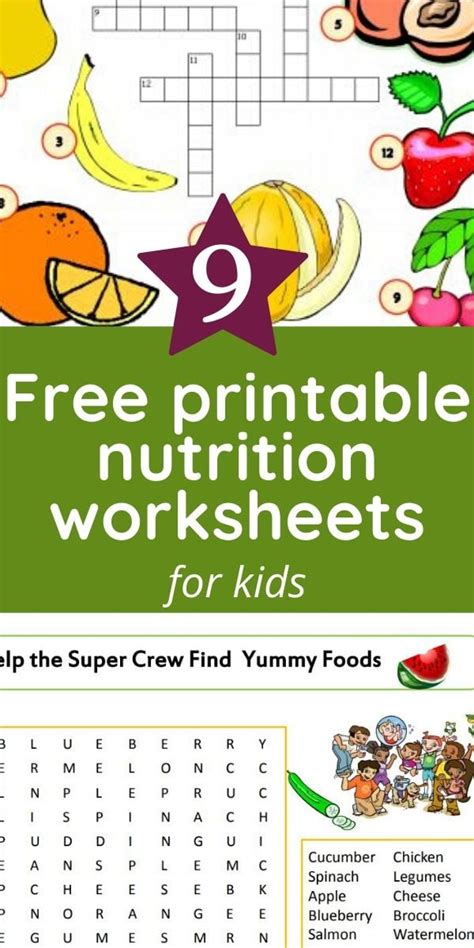 Nutrition Worksheets Pdf