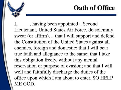 Oath Of Office Air Force