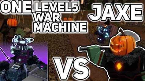 Only One Level 5 War Machine Vs Jaxe Night 1 Solar Eclipse Tower Defense Simulator Youtube